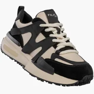 Półbuty damskie - Sneakersy Damskie Skórzane Buty Sportowe Półbuty Czarne Filippo Czarny 39 - miniaturka - grafika 1