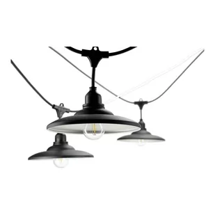 Klosz do girlandy CRETE M2 czarny 5 sztuk do zestawu metalowy 19cm - Lampy ogrodowe - miniaturka - grafika 1
