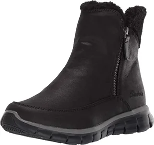 Skechers Synergy Collab damskie kozaki z krótką cholewką, Czarna mikroskóra sztuczna sherpa, 37.5 EU - Kozaki damskie - miniaturka - grafika 1