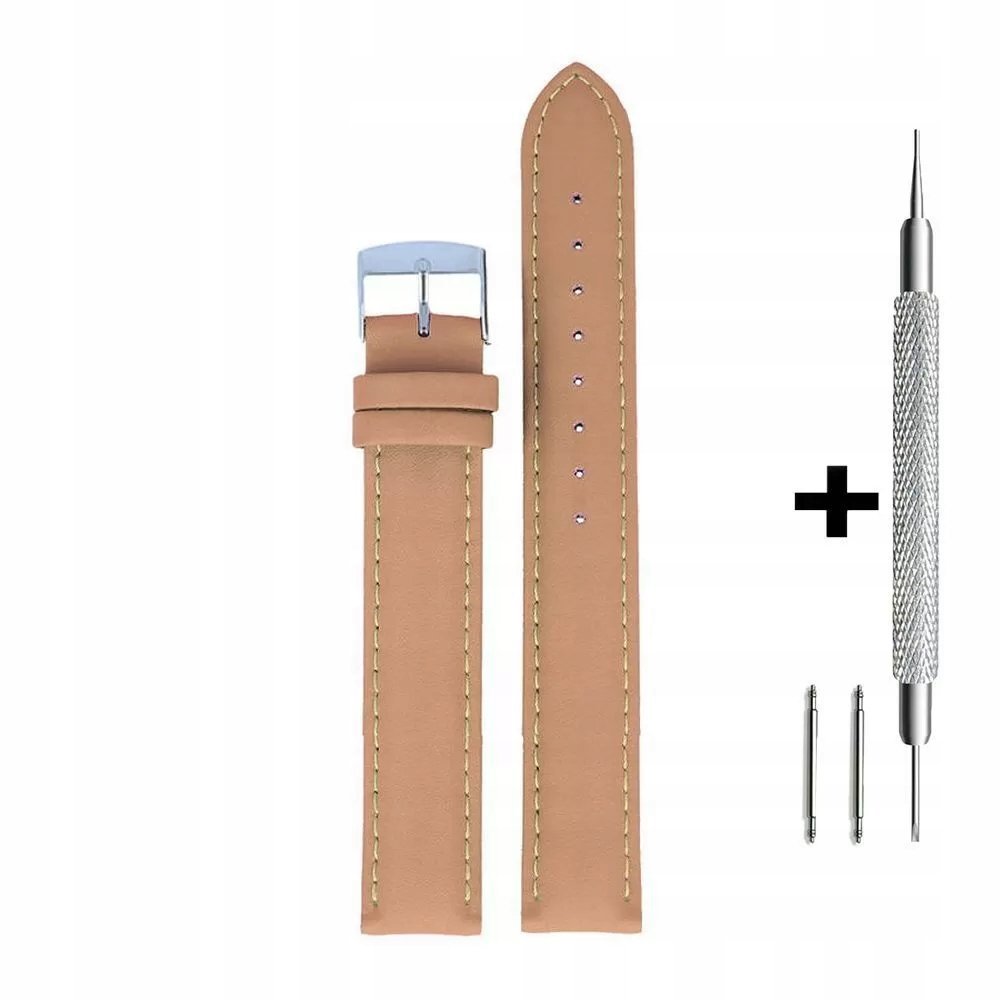 Brązowy pasek 10 mm skórzany DILOY 302.10.3 + dwa teleskopy i narzędzie