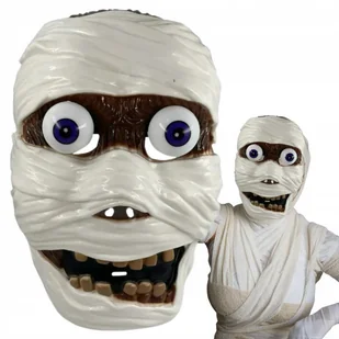 Maska Halloween Mumia Kostium Przebranie Karnawałowa Strach Potwór - Dodatki do strojów karnawałowych - miniaturka - grafika 1