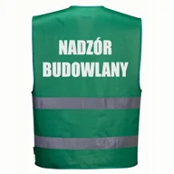 Odzież robocza - Kamizelka odblaskowa PORTWEST XXL/3XL zielona z nadrukiem NADZÓR BUDOWLANY - miniaturka - grafika 1