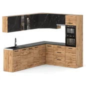 Meble kuchenne - Kuchnia narożna duża z blatem modułowa 4.6m wotan san sebastian dąb wotan - miniaturka - grafika 1