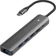 Adaptery i przejściówki - Adapter USB Extra Digital Adapteris USB Type-C - HDMI, LAN, 3x USB 3.0 Type-A, USB Type-C PD100W - miniaturka - grafika 1