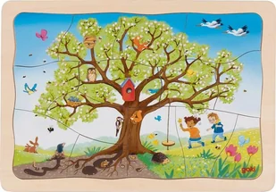 Układanka drewniana Moja jabłonka Goki - Puzzle - miniaturka - grafika 1