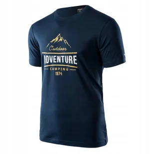 Koszulka Męska HI-TEC LORE z Krókim Rękawem granatowa Adventure XXXL - Koszulki męskie - miniaturka - grafika 1