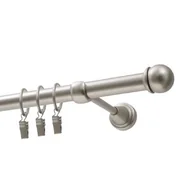 Karnisze - Karnisz DECASTYL Gałka Max z kółkami pojedynczy 200 cm Chrom Satyna - miniaturka - grafika 1