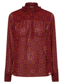 Bluzki damskie - Marie Lund - Bluzka damska, wielokolorowy|wyrazisty róż|pomarańczowy - miniaturka - grafika 1