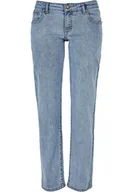 Spodnie damskie - Urban Classics Damskie spodnie z niskim stanem, proste spodnie jeansowe, Tinted Lightblue Washed, 29 - miniaturka - grafika 1