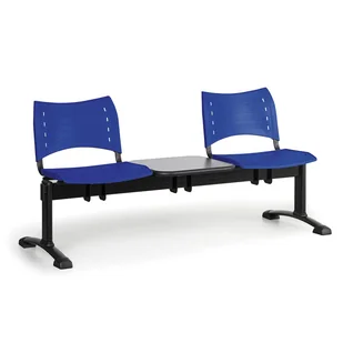 B2B Partner Plastikowe ławki VISIO, 2 siedzenia + stołek, czarne nogi 150474 - Meble i wyposażenie gabinetów medycznych - miniaturka - grafika 1