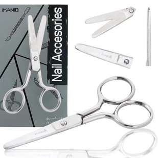 Nożyczki do paznokci skórek proste ostrza kosmetyczne manicure pedicure stal gabinet SPA srebrne - Akcesoria do paznokci - miniaturka - grafika 1