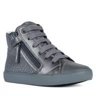 Buty dla dziewczynek - Sneakersy Geox J Gisli Girl J364NB 0DHAJ C0710 D Dk Grey/Silver - miniaturka - grafika 1