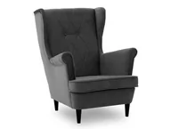 Fotele - Fotel uszak, styl skandynawski, Crem, 81x85x102 cm, ciemny szary - miniaturka - grafika 1