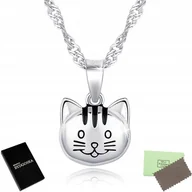 Biżuteria dla dzieci - NASZYJNIK srebrny 925 łańcuszek z zawieszką kotek - miniaturka - grafika 1