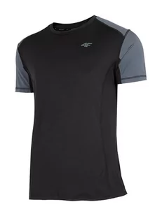4F T-shirt funkcyjny w kolorze czarno-szarym - Koszulki sportowe męskie - miniaturka - grafika 1