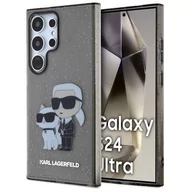 Etui i futerały do telefonów - Etui KARL LAGERFELD Glitter Karl&Choupette do Samsung Galaxy S24 Ultra Czarny - miniaturka - grafika 1