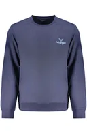 Bluzy męskie - NIEBIESKA BLUZA MĘSKA BEZ ZAMKA WRANGLER - miniaturka - grafika 1
