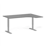 Stoły i stoliki do biura - Stół z regulacją wysokości, 1 silnik, 745 - 1235 mm, narożnik L/P, blat 1600 x 1200 mm, podstawa szara, grafitowy - miniaturka - grafika 1