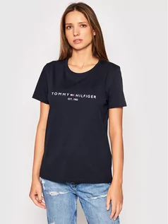 Koszulki i topy damskie - Tommy Hilfiger T-Shirt Heritage C-Nk WW0WW31999 Granatowy Regular Fit - grafika 1