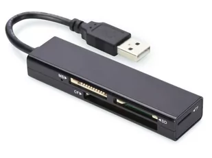 Ednet Czytnik kart 4-portowy USB 2.0 HighSpeed CF SD Micro SD/SDHC Memory Stick czarny 85241 - Czytniki kart pamięci - miniaturka - grafika 1