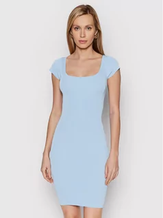 Sukienki - Guess Sukienka dzianinowa Charlotte W1YK85 Z2U00 Niebieski Slim Fit - grafika 1