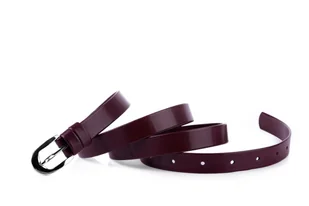 Pasek damski klasyczny bordowy mat 2 cm - Paski - miniaturka - grafika 1