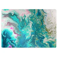 Podnóżki, podpórki, podkładki - Mata na podłogę pod krzesło Abstrakcja zielona 120x90 cm - miniaturka - grafika 1