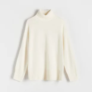Reserved - Sweter z wełną - Kremowy - Swetry damskie - miniaturka - grafika 1