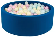 Łóżeczka i kojce - Suchy basen z piłeczkami 450szt, granatowy (kolor piłeczek: różowy, niebieski, żółty (pastel)) - miniaturka - grafika 1