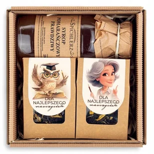 Zestaw kosz prezentowy DLA NAUCZYCIELA na prezent nauczycielka z ołówkiem - Zestawy upominkowe - miniaturka - grafika 1