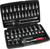 Klucze i nasadki - Geko Zestaw profesjonalnych kluczy nasadowych 1/4" 56el. 25GW 10 - miniaturka - grafika 1