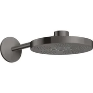 Deszczownice - Axor One deszczownica 28 cm okrągła z ramieniem prysznicowym czarny chrom szczotkowany 48492340 - miniaturka - grafika 1