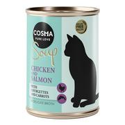 Mokra karma dla kotów - Pakiet Cosma Soup, 12 x 100 g - Pierś z kurczaka i łosoś z cukinią i marchewką - miniaturka - grafika 1