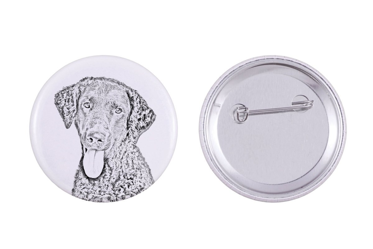 Curly Coated Retriever - przypinka z twoim psem, dodaj własne foto, marka Art-Dog