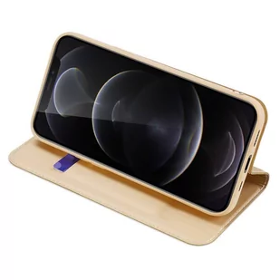 Dux Ducis Skin Pro kabura etui pokrowiec z klapką iPhone 13 Pro złoty - Etui i futerały do telefonów - miniaturka - grafika 4