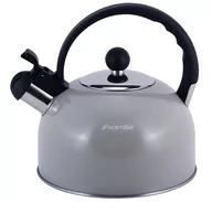 Czajniki na gaz - Czajnik Tradycyjny Stalowy Z Gwizdkiem Szary 2,5L - miniaturka - grafika 1