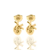 Kolczyki - Kolczyki srebrne pozłacane z anatomicznymi sercami - miniaturka - grafika 1