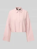 Bluzki damskie - Bluzka koszulowa o kroju relaxed fit z mieszanki wiskozy model ‘LARIS’ - miniaturka - grafika 1