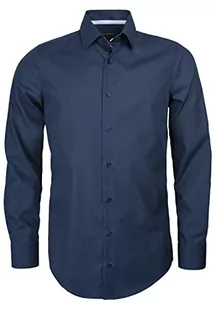 Roy Robson Męska koszula z bawełny, krój slim fit, długi rękaw, nie wymaga prasowania, 5010-1258, granatowy, 39 - Koszule męskie - miniaturka - grafika 1