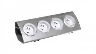 Orno Gniazdo meblowe 4x250V AC INOX OR-AE-1340 OR-AE-1340 - Gniazdka elektryczne - miniaturka - grafika 2