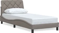 Łóżka - Rama łóżka bez materaca Taupe 80x200 cm Tkanina - miniaturka - grafika 1