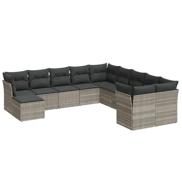 Modułowy zestaw mebli ogrodowych jasnoszary rattan PE 62 x 62 x 69 cm