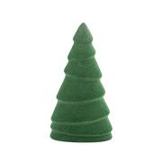Ozdoby bożonarodzeniowe - Figurka Choinka z welurowym wykończeniem, Zielona, 7x7x17 cm - miniaturka - grafika 1