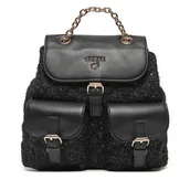 Plecaki - Plecak Guess Tweed Backpack J4BZ36 WGLX0 Czarny - miniaturka - grafika 1