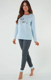 Bawełniana piżama damska niebieska 140K, Kolor niebieski-wzór, Rozmiar L, Italian Fashion - Primodo.com - Piżamy damskie - miniaturka - grafika 1