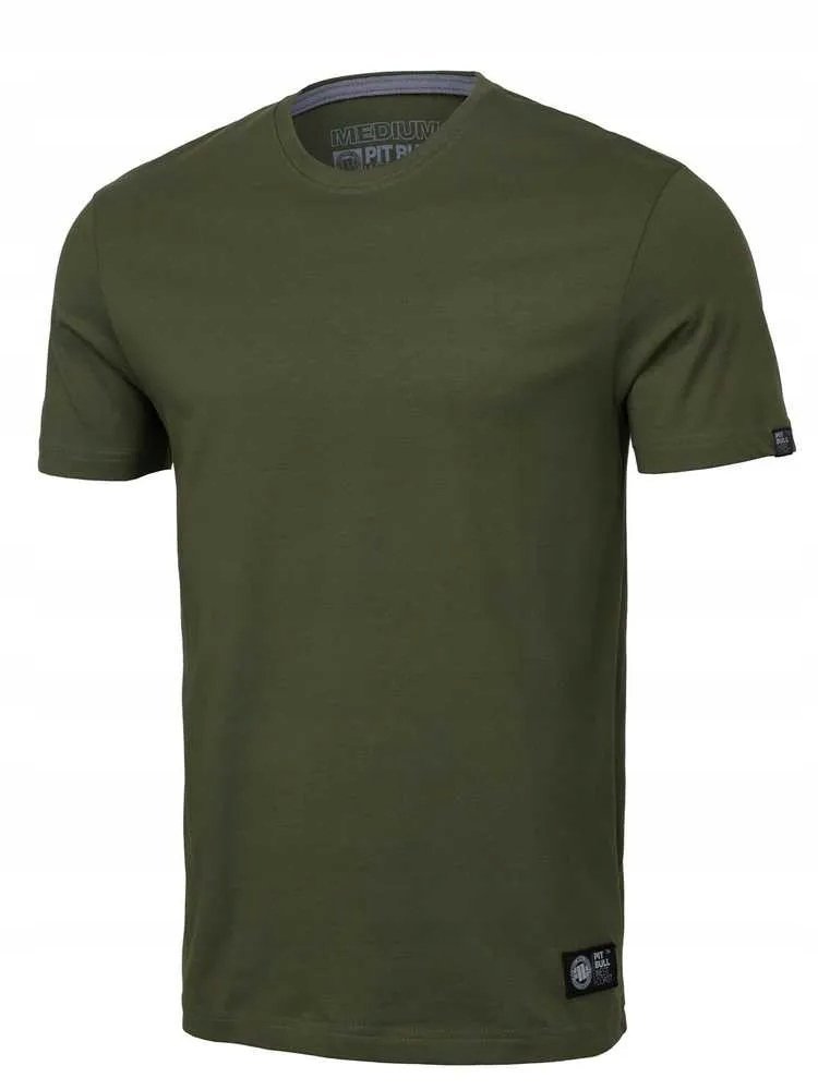 Męska Oliwkowa Koszulka Pitbull Bawełniany Klasyczny T-shirt No Logo L