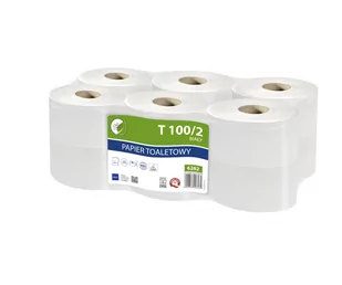 Lamix Papier toaletowy w jumbo roli dwie warstwy 100 m Ellis Ecoline biały makulatura - Papier toaletowy - miniaturka - grafika 1