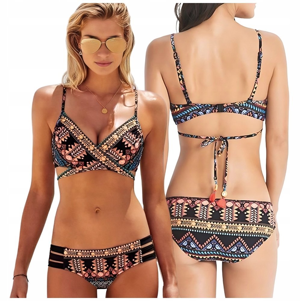 STRÓJ KĄPIELOWY BOHO BRAZYLIANY FIGI DWUCZĘŚCIOWY SEXY BIUSTONOSZ PUSH XL