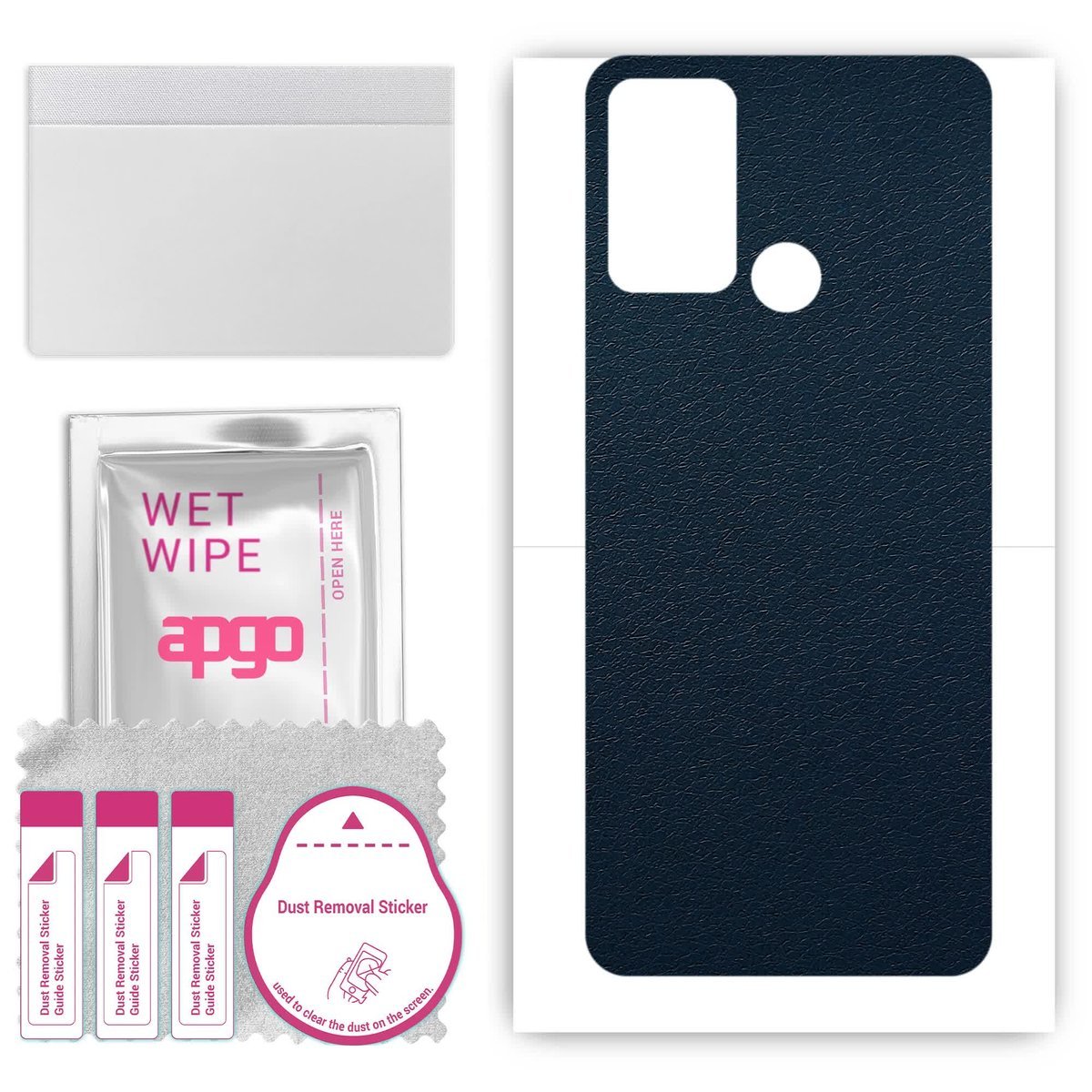 Folia naklejka skórka strukturalna na TYŁ do ZTE Optus X Tap 2 - Skóra Granatowa - apgo SKINS