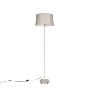 QAZQA Lampa podłogowa stal klosz szarobrązowy 45cm - Simplo - Lampy stojące - miniaturka - grafika 1